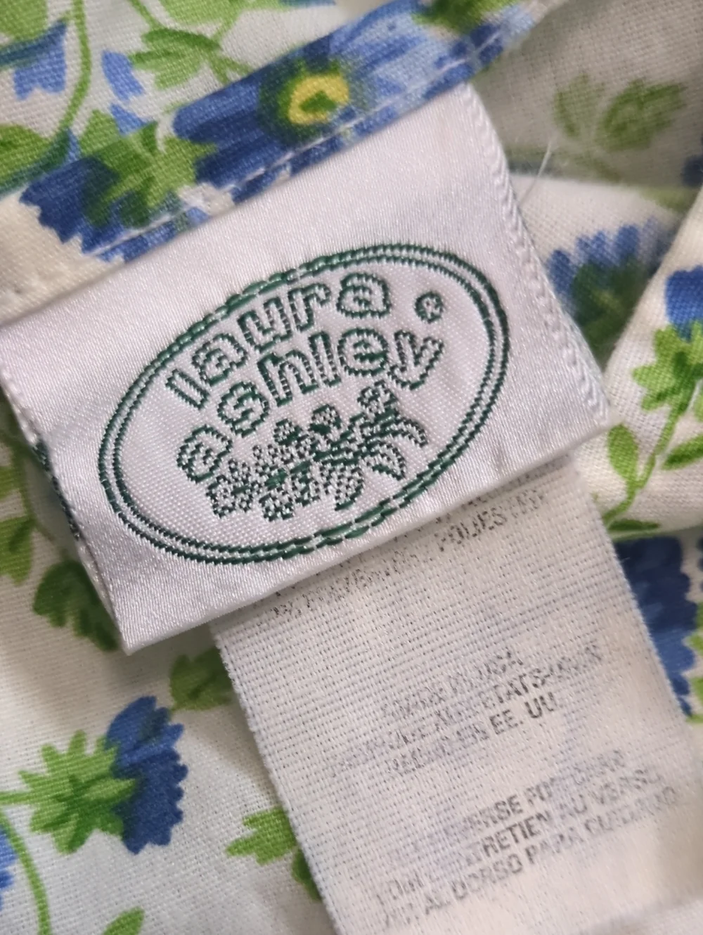 Laura Ashley Blue and Green Floral Pillow Shams